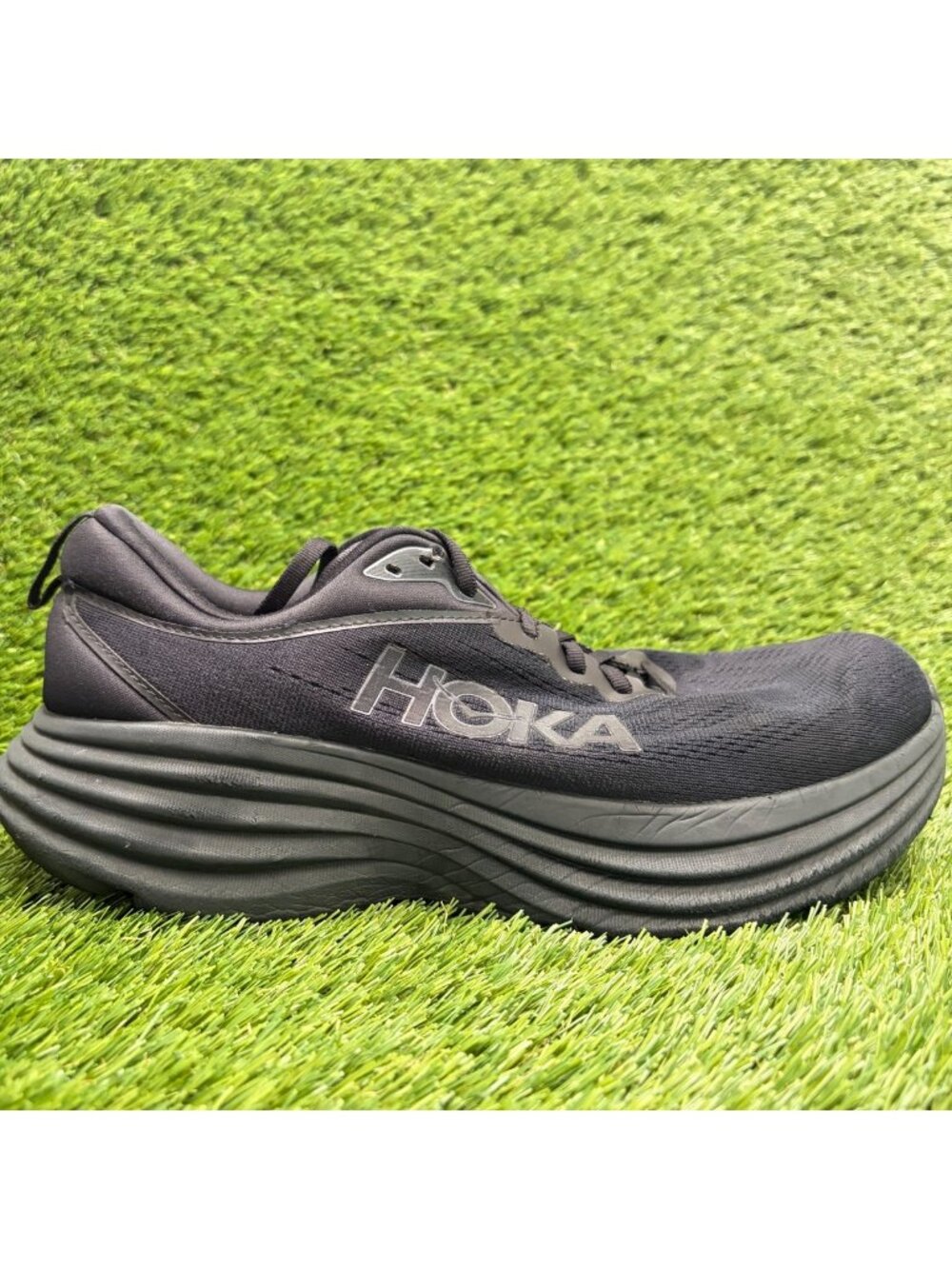 Hoka One One Bondi 8 Mens Size 10.5EE Black Athletic Running Shoes Sneakers